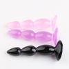Beaded Wave Anal Plug Men Pulling Beads Suction Cup Sex Tool Stick TPE Smooth Anal Plug Gay Supplies