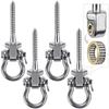 Kit 4 Crochets Pivotants Inox 304 Pour Balançoire - Vis 12,7 Cm, Roulement, Capacité 1500 Lb