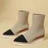 Wedge Sock Boots Fall  New Pointed Toe Knit Breathable Platform Non-Slip Wear-Resistant Stretch Boots