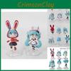 Adorable Pvc Rabbit Ears Hatsune Miku Q Version Collectible Toy Figure Set