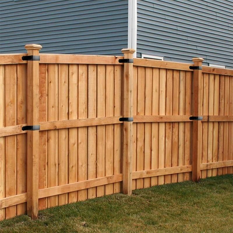 4pcs 4 4in Strap Post Ties Black Fence for 44 Post U Bracket,can be Fence Post for Metal Posts to Wood Heavy Duty Thickness 2mm