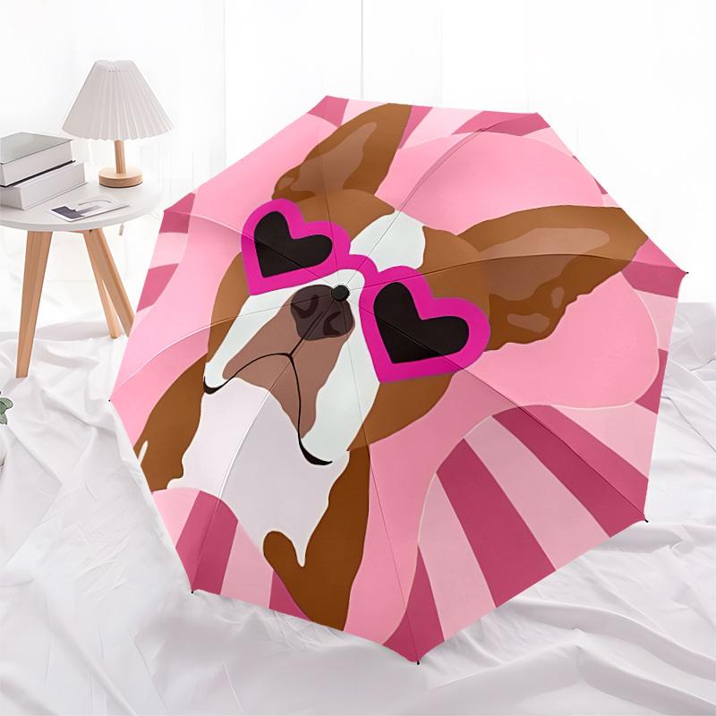 1pc Dog Love Automatic Folding Umbrella Durable Iron Frame, Iron Umbrella Structure Suitable for All Seasons yy260203117