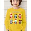 Spring and Autumn Round Neck 3D Christmas Theme Printed Top Fashionable Casual Long Sleeved Children's Boy T-shirts