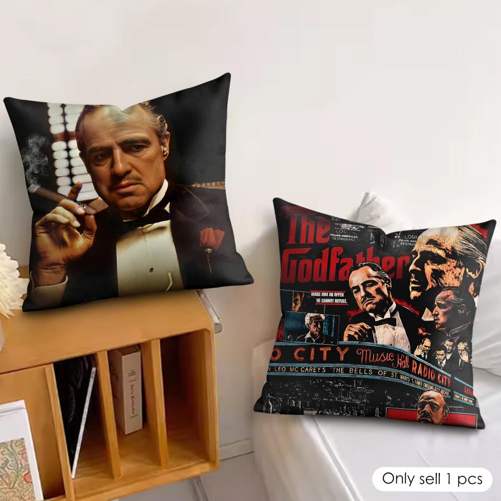 Film The GGodfather Cushion Cover Silky Short Plush Invisible Zipper Dustproof Sofa Pillow Case For Home Decor