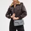 Coach Табби 26 Сумка-хобо с застежкой-защелкой из кожи наппа Сумка через плечо Средний размер Женские сумки Серебристо-серый Синий CP147-LHN19