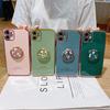 Finger Ring Bling Glitter Diamond Plating Color Bumper Phone Case For iPhone 14 Samsung Huawei Xiaomi Stand Holder Soft Silicone Shockproof Back Cover