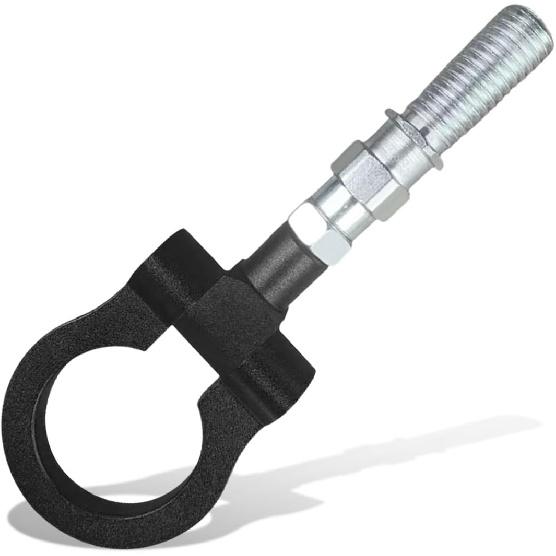 Car Front Bumper Tow Hook, with Screw-in Design (Black) | Waterproof Trailer Grappling Hook, Foldable Bumper Pull Ring, Vehicle Exterior Accessory