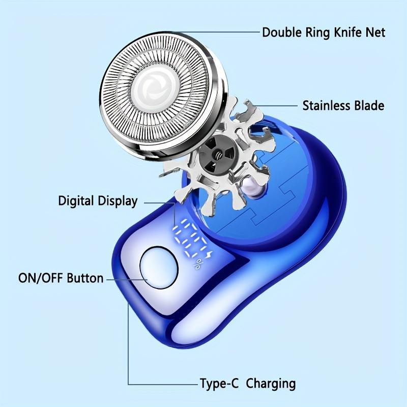 Мини-электробритва с цифровым дисплеем для мужчин, портативная легкая моющаяся перезаряжаемая беспроводная электрическая бритва для лица, триммер для бороды
