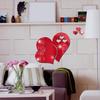 1 Set Heart Shape Acrylic Mirror Stickers Adhesive Removable Wall Stickers Solid Color Home Decoration