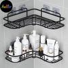 2 Pcs Metal Triangle Shelf Corner Wall Hanging Storage Rack Display Flower Stand Hole-free Place Stand