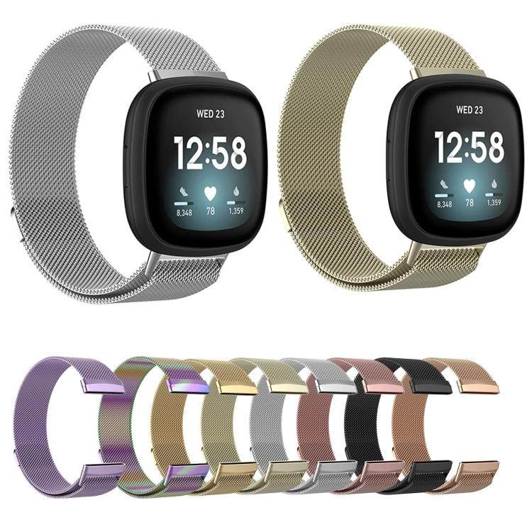 Для Fitbit Versa 4 / 3 Миланский Магнитный Металлический Плетеный Ремешок для Часов, Большой Размер