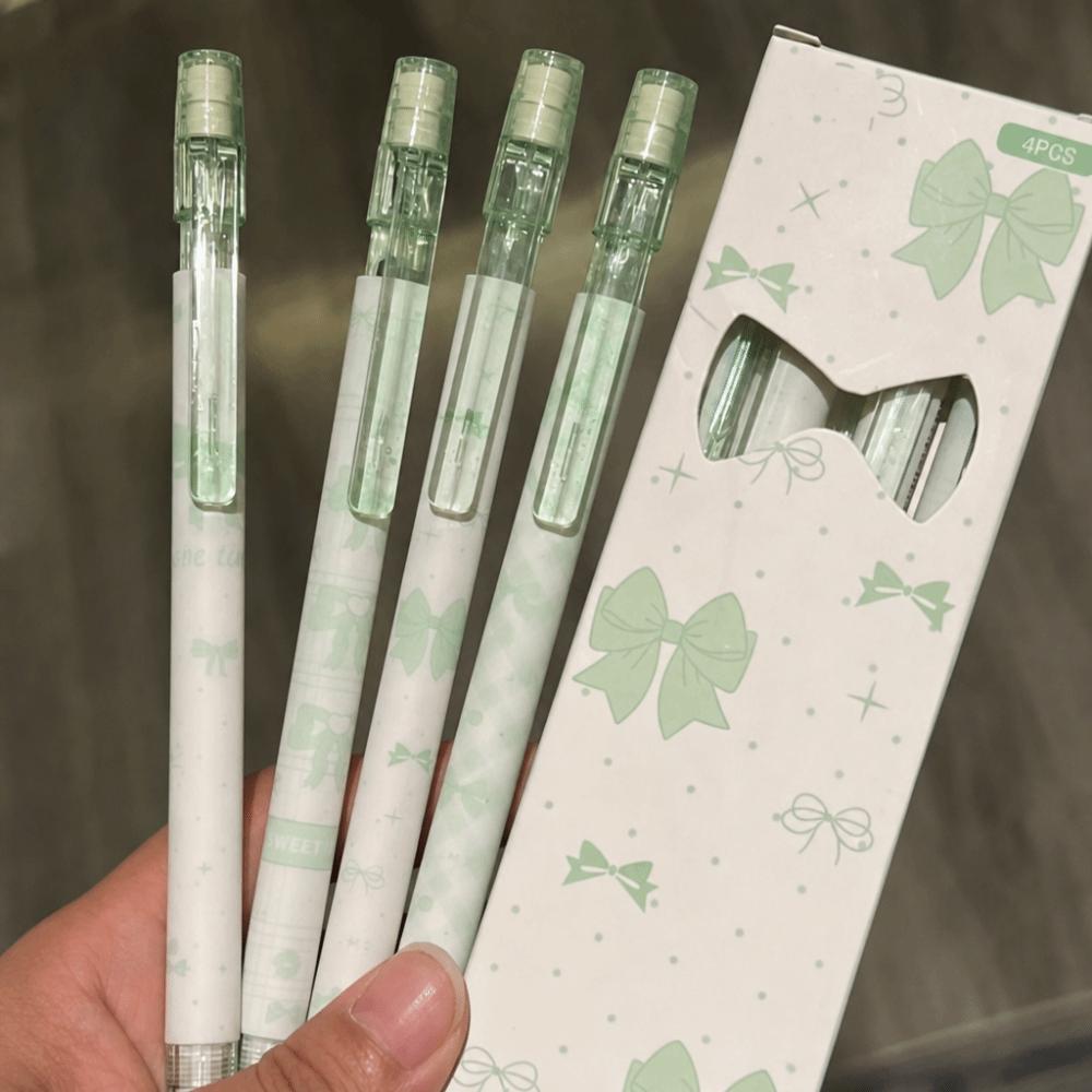 4PCS/Set Bow Series 2B Pencils with Eraser Top Writing Pencils Kawaii Automatic Pencils  Gift