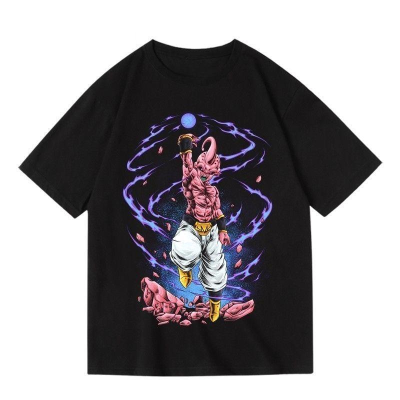 Dragon Ball Villain Buu Anime 2D Cartoon Peripheral Printed Shortsleeved Summer Pure Cotton Tshirt for Both Unisex and Women