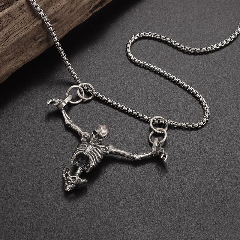 Новый дизайн европейского и американского хэллоуинского панк-ветра, страдающего черепа, ожерелья, независимой моды, ретро-ювелирного украшения.