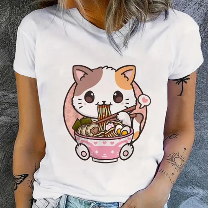 Модная женская футболка с забавным котом в стиле хип-хоп и певицей, забавная повседневная футболка с круглым вырезом и короткими рукавами, летняя женская футболка