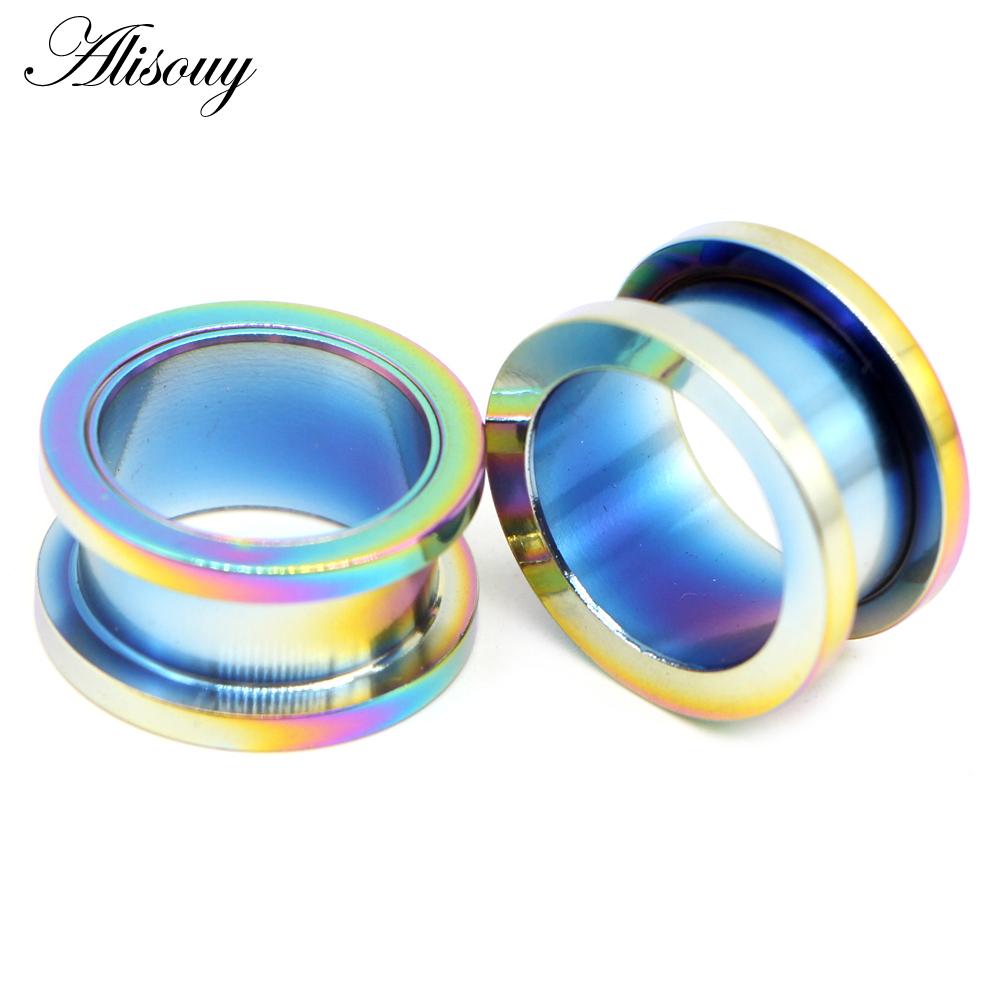 Alisouy 2 шт. 2-30 мм ушные манометры из нержавеющей стали 316L, заглушки для ушных туннелей, украшения для пирсинга, расширители для ушей, расширители и туннели