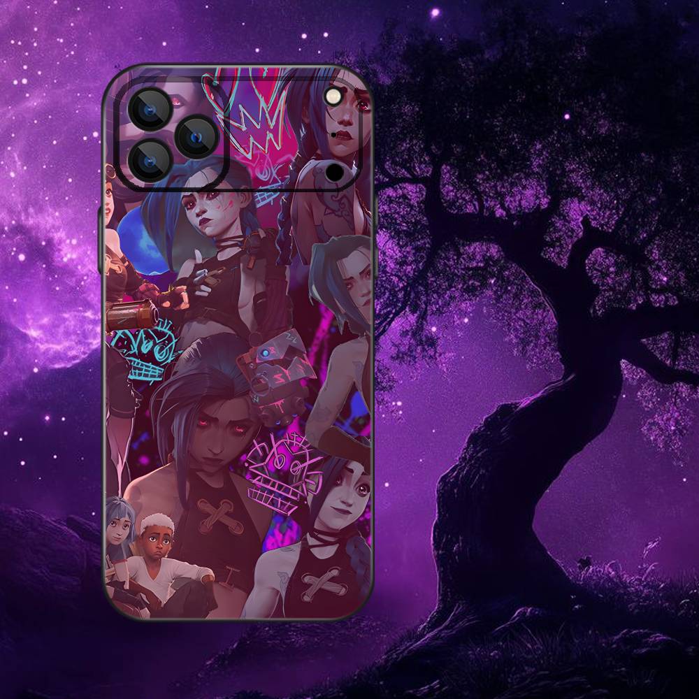 Anime J-Jinx-X Phone Case For iPhone 17,16,15,14,13,12,Pro,Max,Plus,E,SE4,Air,Mini Black Soft Box