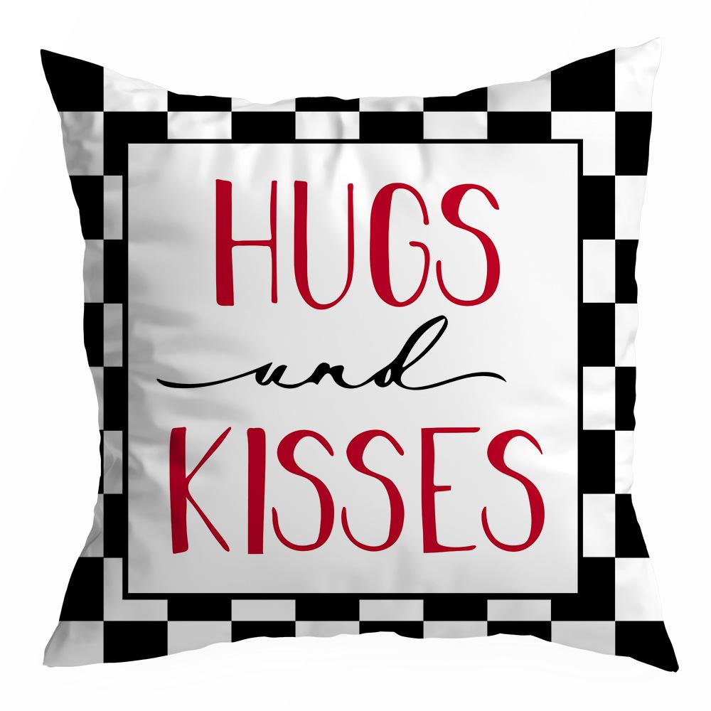 Наволочка на День святого Валентина, Бархат "персиковая кожа", Принт "сердце", Домашний текстиль, Наволочка на диванную подушку, Подушка для поясницы и спины в машину