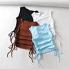 Summer NEW Arrival Women Solid Color Sexy Causal Crop Top With String Both Side Club For Fashion Ladies