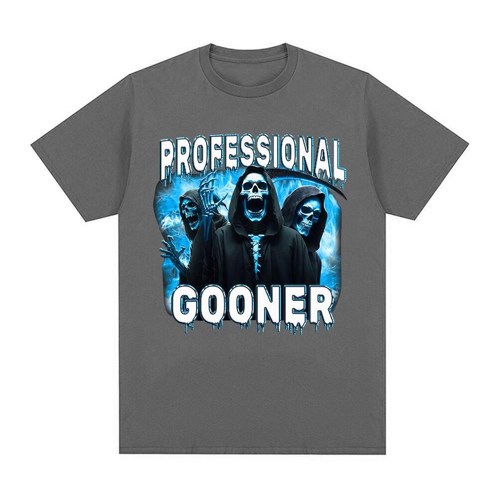 Профессиональные футболки Gooner Offensive Funny Skeleton Meme Футболки Гун Сексуальная шутка Вечеринка Летние футболки Унисекс Модные хлопковые футболки