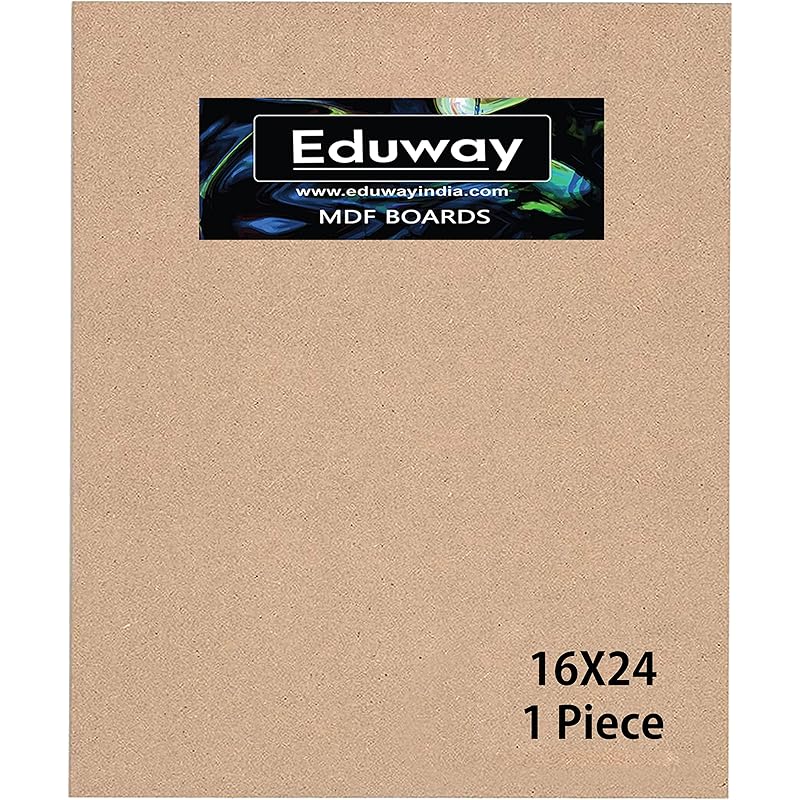 Eduway 16X24 Inch Mdf Board Wood Sheet For Mandala , Lippan, Resin Art & Craft, 4Mm Thick, Pack Of 1 - Premium Cardboard