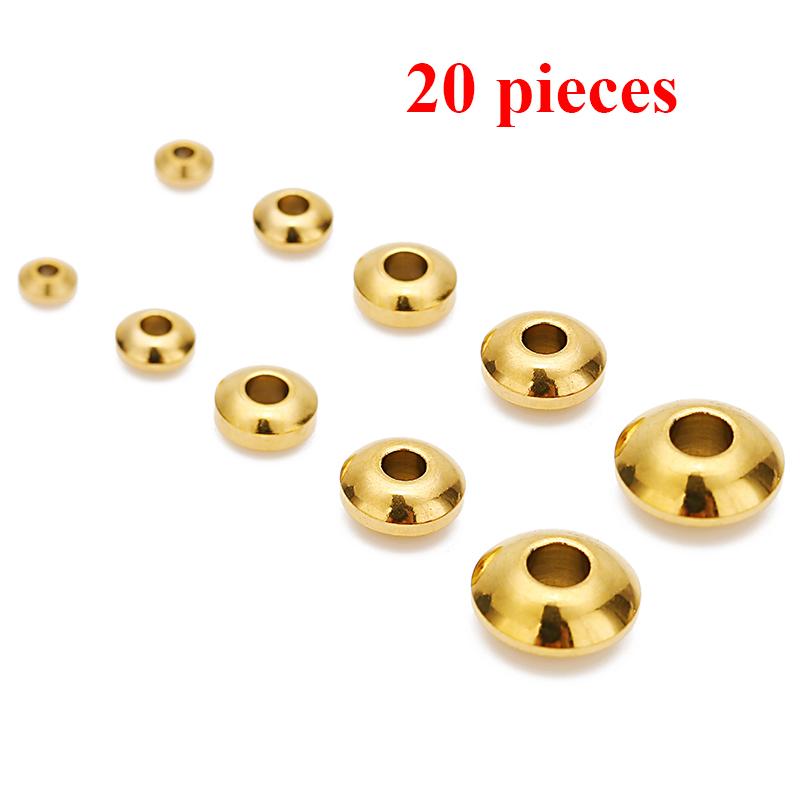 20-50Pcs 4mm 5mm 6mm 8mm Stainless Steel Round Flat Rondelle Spacer Beads DIY Charms Abaci Beads for Jewelry Making Findings