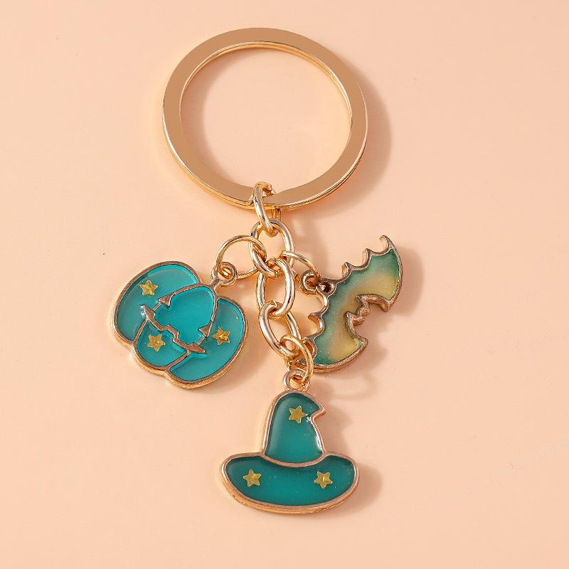 New Enamel Halloween Pumpkin Keychain Bat Ghost Key Rings Pendants for Car Key Holder Handbag Decor DIY Handmade Jewelry Gifts