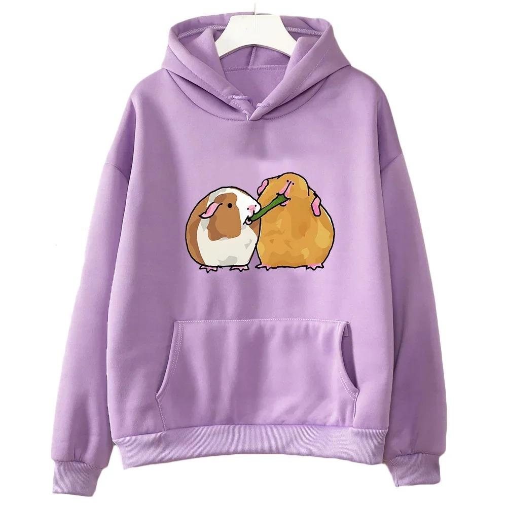 Unisex Guinea Pig Printing Hoodie Cute/kawaii Animal Clothes Autumn Women/men Fleece Sweatshirt Slight Strech Pullover Long Sleeve Tops
