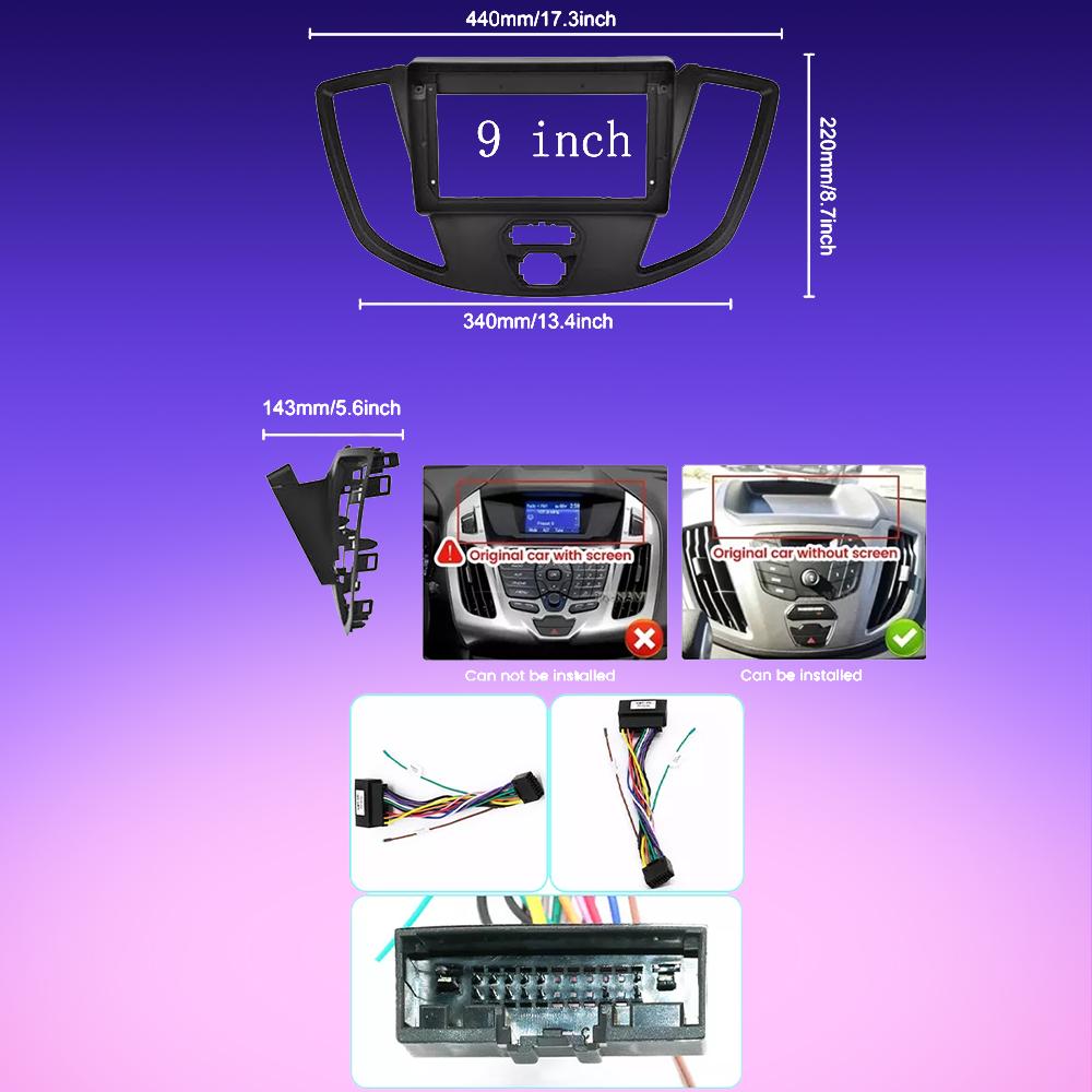 2 DIN Android Carplay автомобильное радио для Ford Transit Tourneo Custom 2015-2018 мультимедийный проигрыватель головное устройство стерео GPS навигация BT WIFI 4+64 ГБ