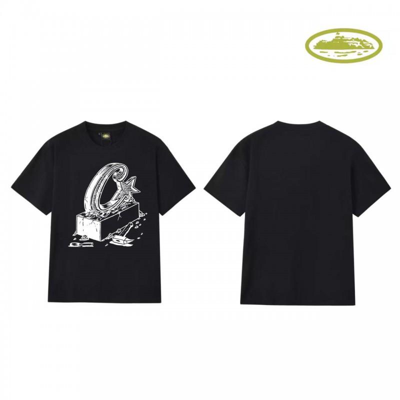 CORT Alcatraz Basic Short Sleeve T-Shirt Phantom Letter Print Couple Streetwear Teens