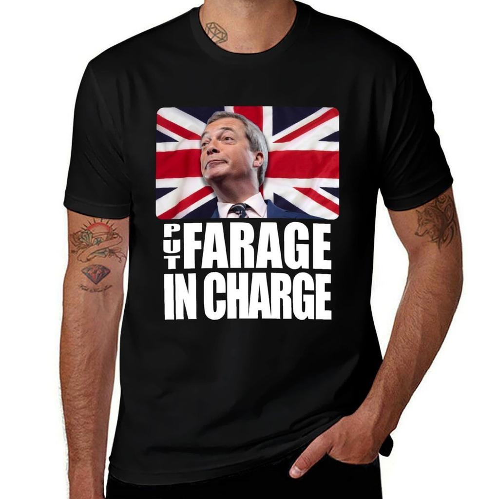 Put Farage In Charge Nigel Farage Brexit Tshirt Tshirt T Shirt Man Cotton Unisexs Graphic T Shirts Tshirt