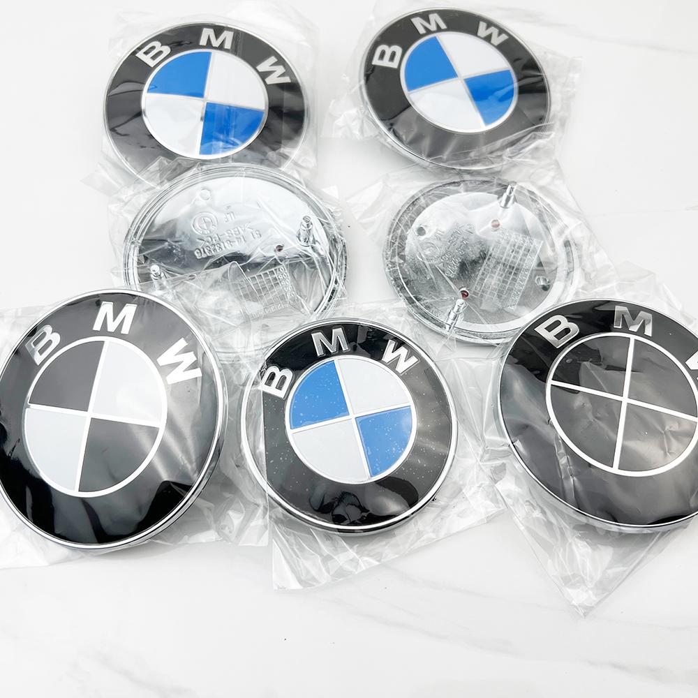 2Pcs 74mm 82mm Vehicle Front Rear Logo Decorative Housing Kit For BMW E61 F90 F07 F11 F18 Series