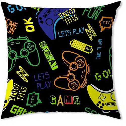 Home Decor Colorful Game Controllers Fun Gaming Throw Pillow Pattern Cushion Cover Suitable for Sofa Bedroom Car Pillow Cover