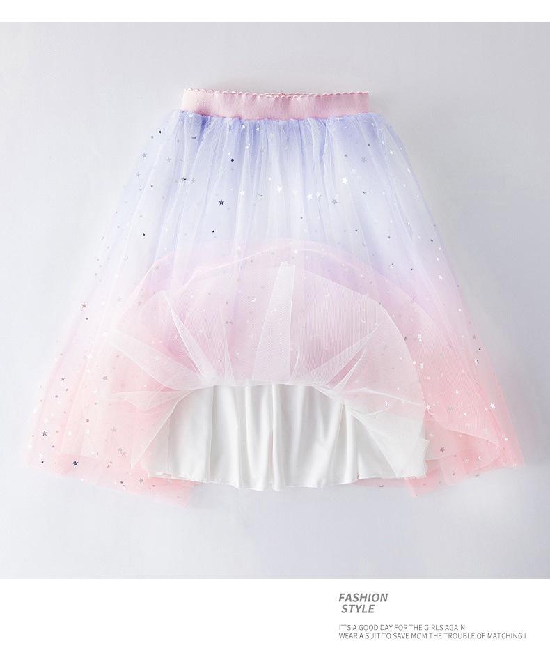«Хлопковая юбка с градиентными пайетками для девочек — пышное летнее платье принцессы»