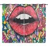 Curtains Sexy Lips Red Lips Oil Painting 3D Digital Printing Blackout Curtain Punching