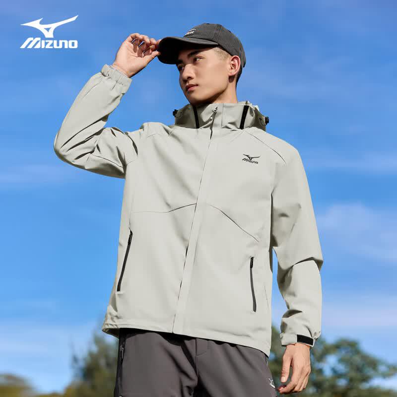 Mizuno Мужская ветрозащитная водонепроницаемая куртка с капюшоном для активного отдыха