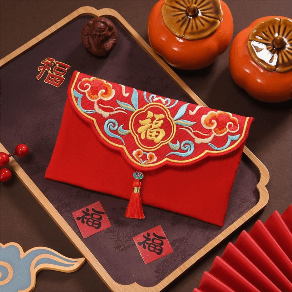 Chinese Style Wedding Money Pocket Traditional Red Lucky Bag Blessing Red Packet Cultural Event