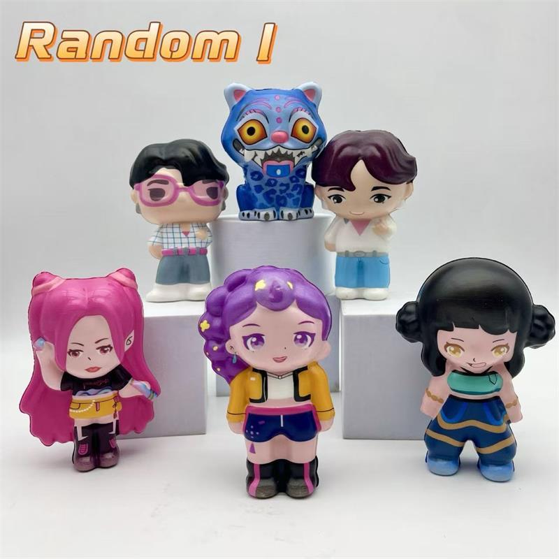 Случайная 1/3/5 Милая K-pop группа охотниц на демонов Игрушка-щипок, игрушка для снятия стресса, игрушка с медленным восстановлением, забавные фигурки, украшения, подарок