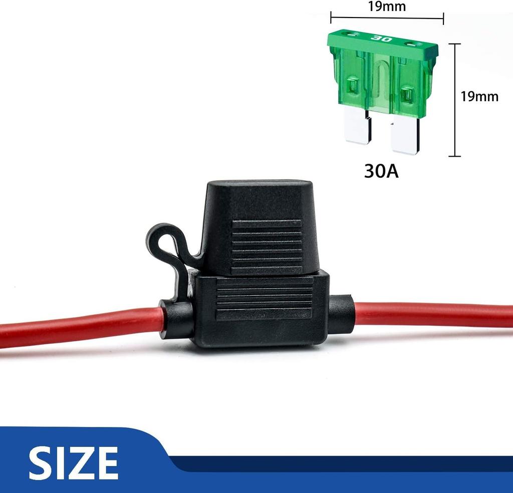 Держатель предохранителя 12AWG 5 шт., сверхмощные линейные плоские низкопрофильные автомобильные предохранители с 25 лезвиями 10A/15A/20A/25A/30A по 5 шт. каждый