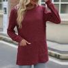 Women's Autumn Winter Pocket Fashion Top Casual Loose Bubble Sleeve T-shirt