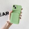 Мягкий силиконовый чехол-держатель для карт для iPhone 16 15 14 13 12 Pro Max Mini Plus контрастного цвета с кнопками, противоударная задняя крышка