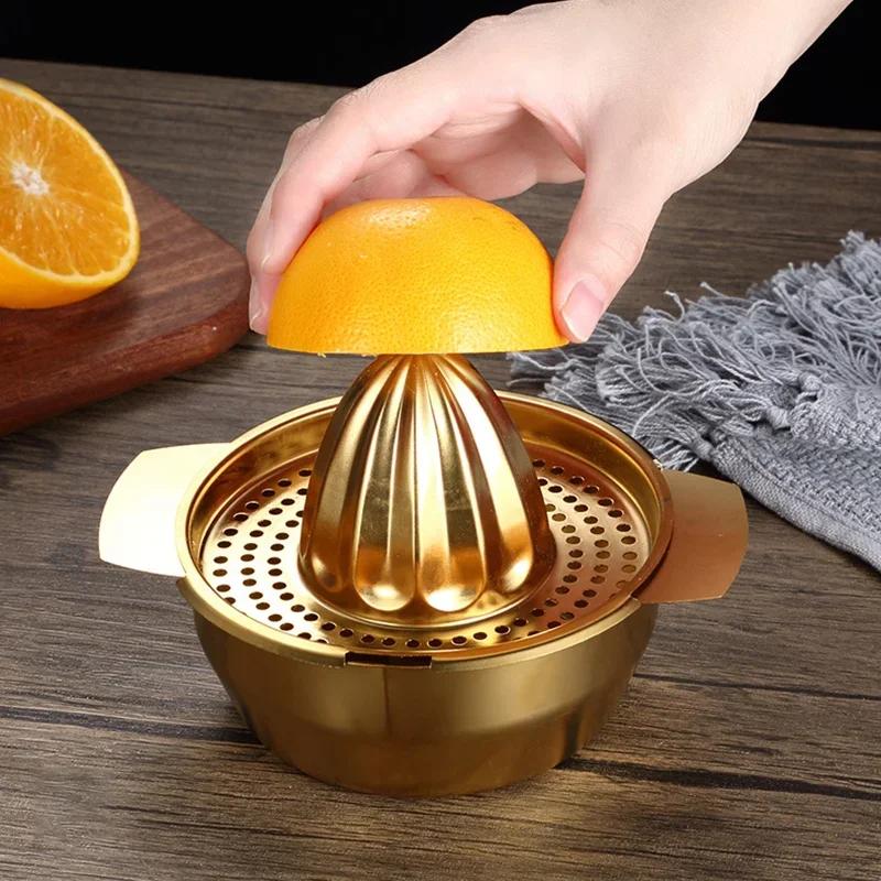 Stainless Steel Lemon Juicer Squeezer Manual Fruit Juicer Orange Juice Maker Portable Metal Citrus Juicer Kitchen Tools Gold111