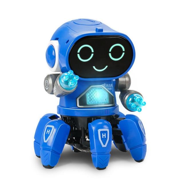 Dance Robot Electric Pet Musical Shining Toys 6 Claws Octopus Robot Educational Interactive Toys Children'sToy Gift Digital Pet