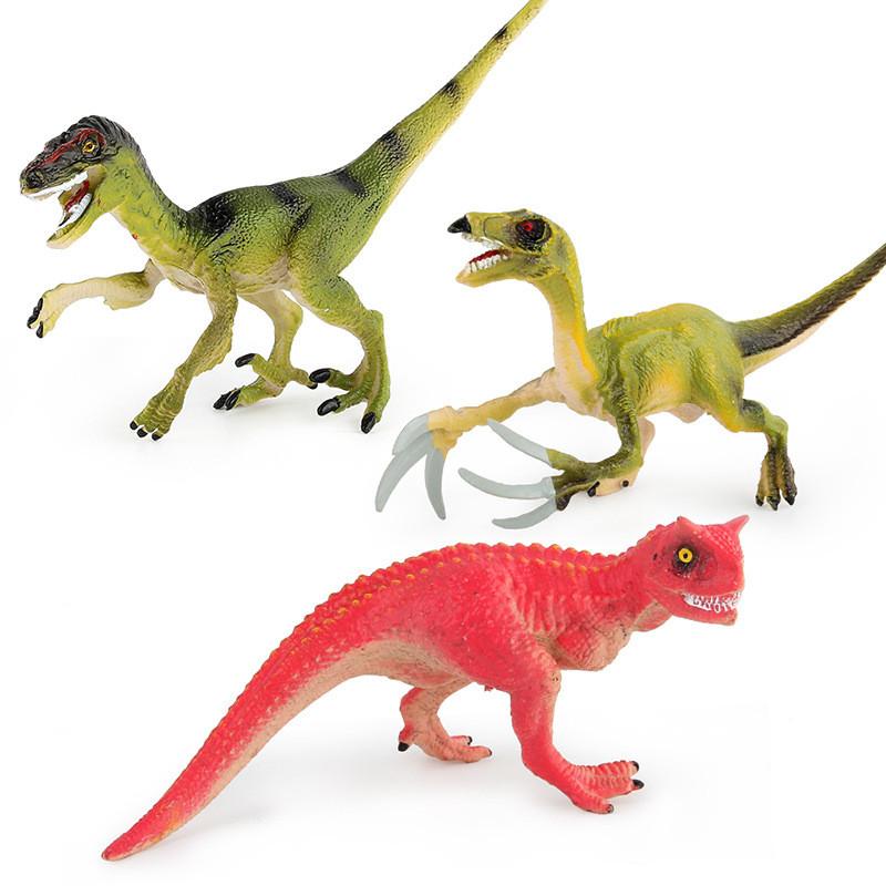 Detailed Jurassic Dinosaur Figurines Set Pvc T-rex Raptor Forest Playset For Children
