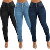 Wish Hot Sale Skinny Elastic Jeans Sexy Hips High Waist Small Feet Pants