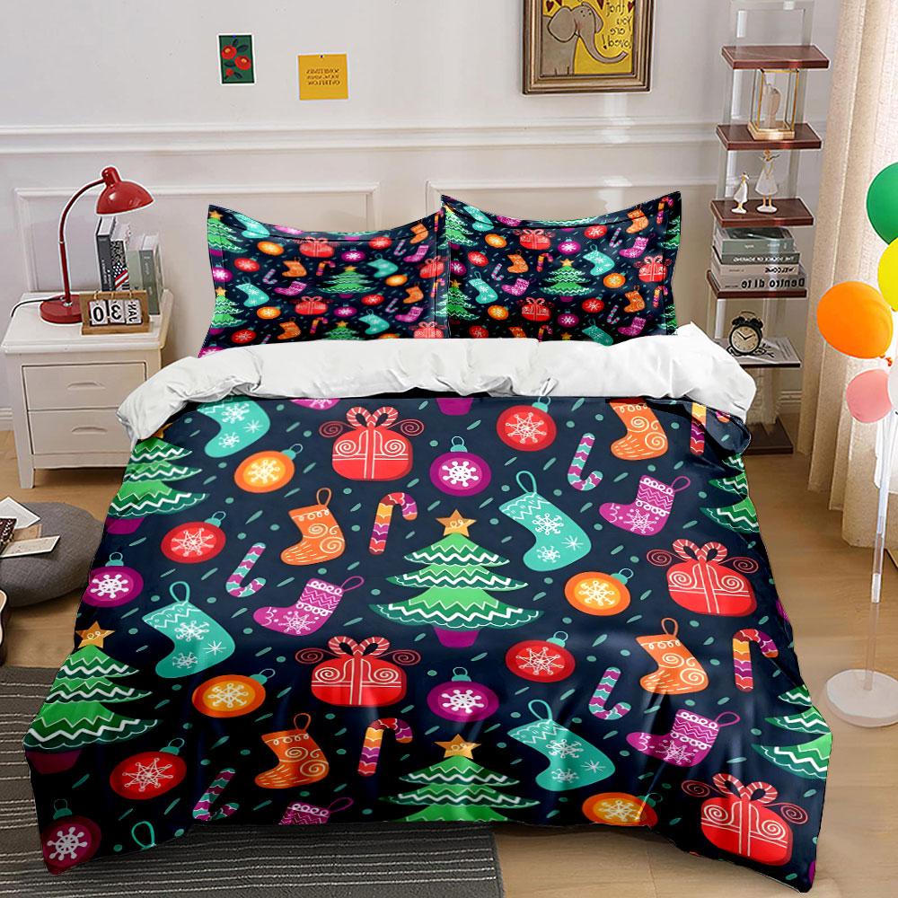 "Whimsical Christmas Wonderland" Bedding sets Duvet covers Pillowcases(1* Duvet Cover 2* Pillowcases without duvet insert)