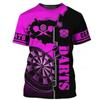 Darts Game T-shirt 3D Print Summer Men Women Short Sleeve T Shirts Streetwear O-neck Dart Turntable Fashion Unisex Clothing