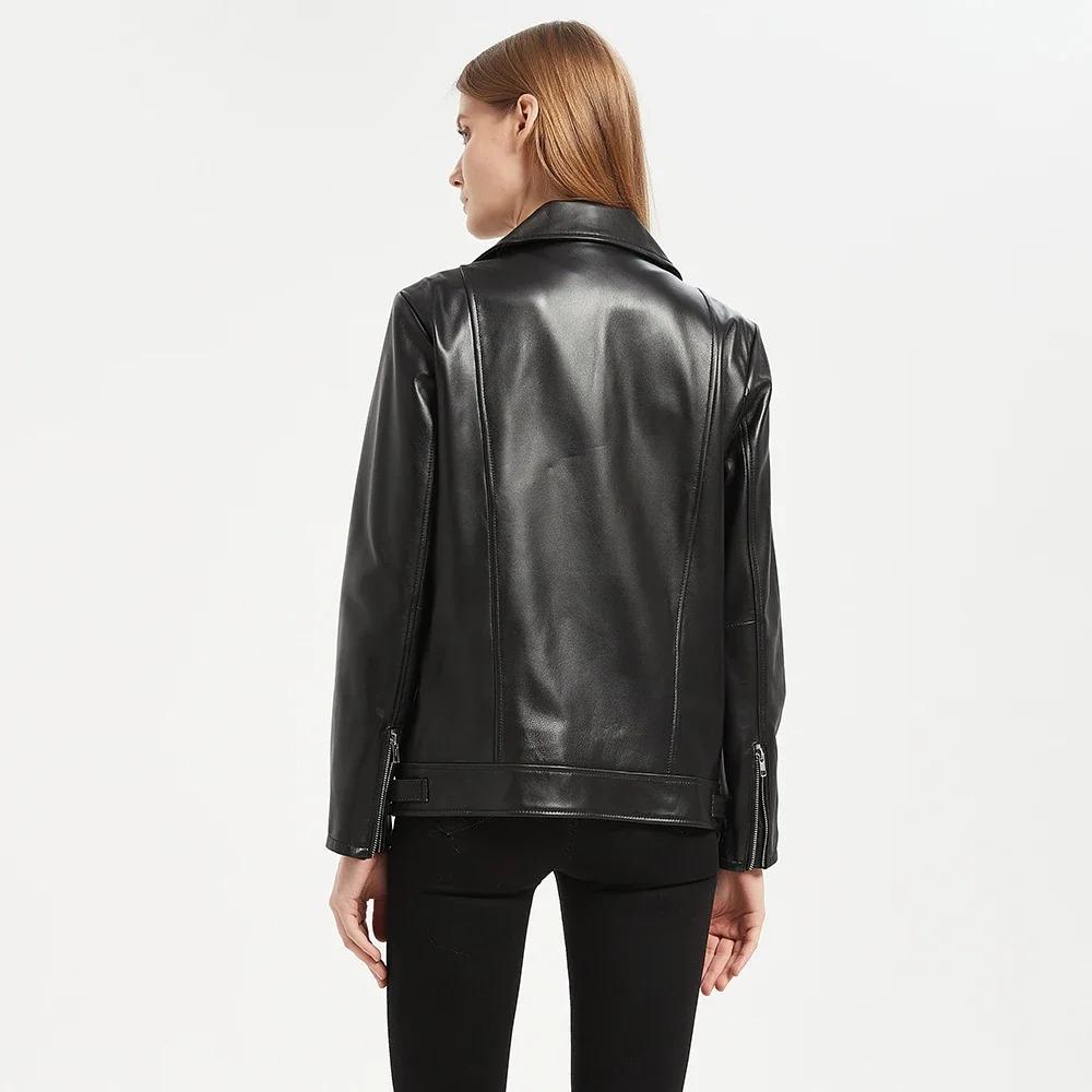 Maplesteed 100%Soft Sheepskin Women Leather Jacket Long OVERSIZE Female Natural Skin Coat Autumn Plus Size Bust 92-116cm M486