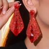 Exaggerated Sparkling Colourful Crystal Long Earrings Elegant Geometric Design Earrings Nightclub Earrings Banquet Earrings Women's Earrings 1 Pair