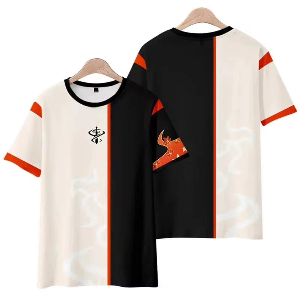 Fashion Anime Game Genshin Impact 3D Printed Men's T-shirt Summer Casual Short Sleeved Top Personalized Harajuku Round Neck Clothing